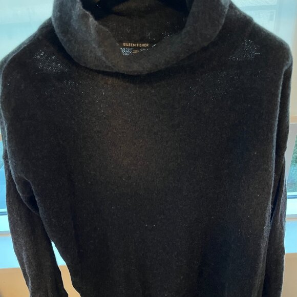 Eileen Fisher Grey Mock Neck Sweater- Size PL/PG - Picture 3 of 4